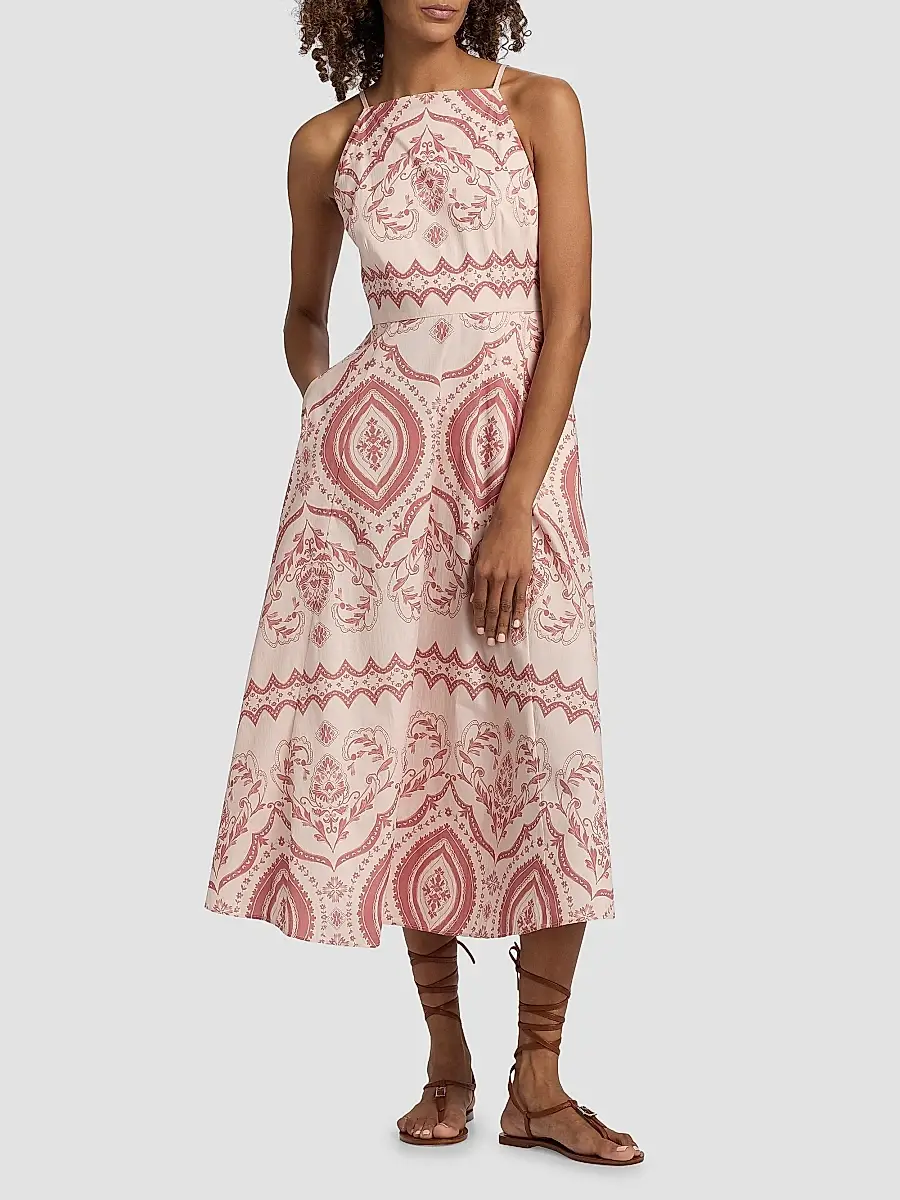 Misa Los Angeles Women's Amity Printed Cotton-Blend A-Line Midi-Dress | Thumbnail 2 Misa Los Angeles Women's Amity Printed Cotton-Blend A-Line Midi-Dress | Thumbnail 2