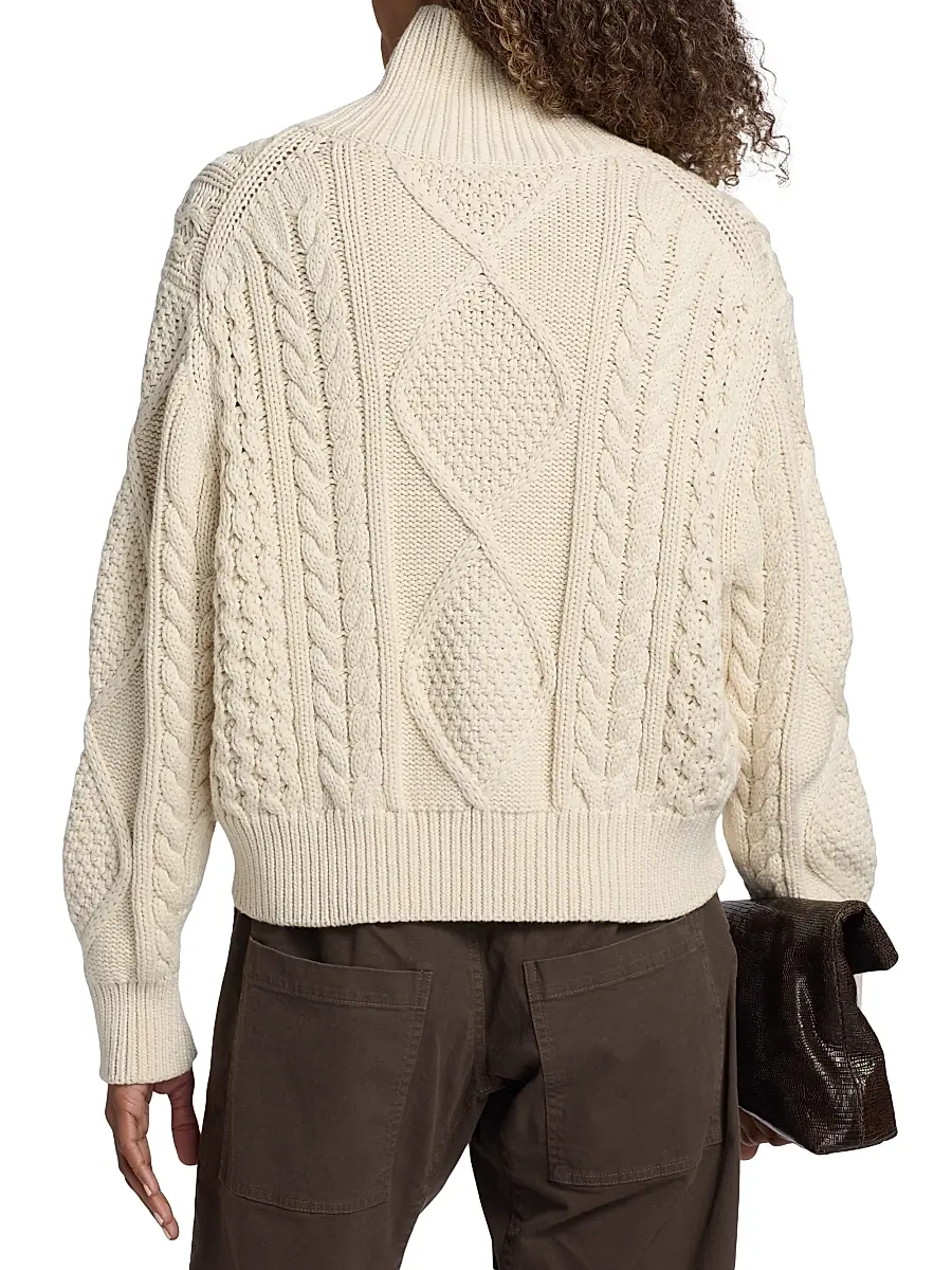 Nili Lotan Women's Kimmy Cotton-Cashmere Turtleneck Sweater | Thumbnail 5