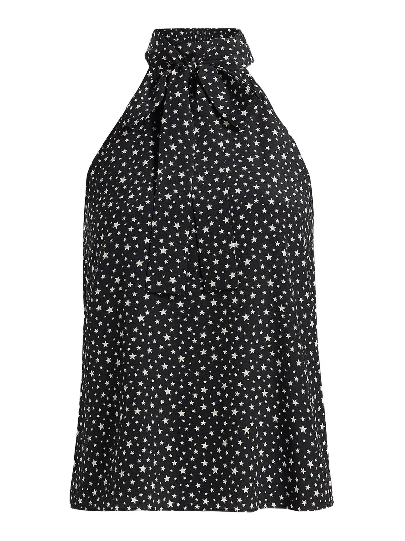 Nili Lotan Women's Alla Star-Print Silk Halterneck Tank