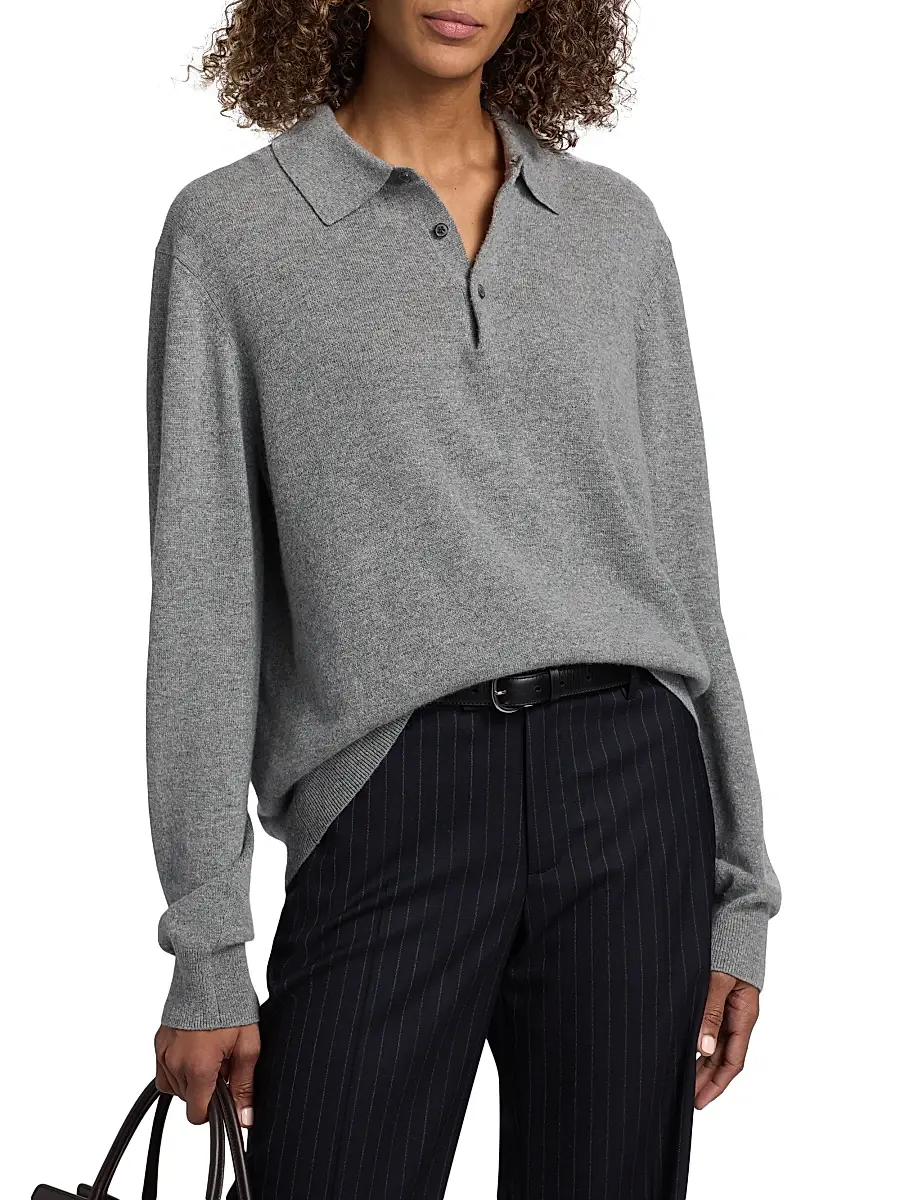 Nili Lotan Women's Jovan Cashmere Polo Sweater | Thumbnail 3 Nili Lotan Women's Jovan Cashmere Polo Sweater | Thumbnail 3