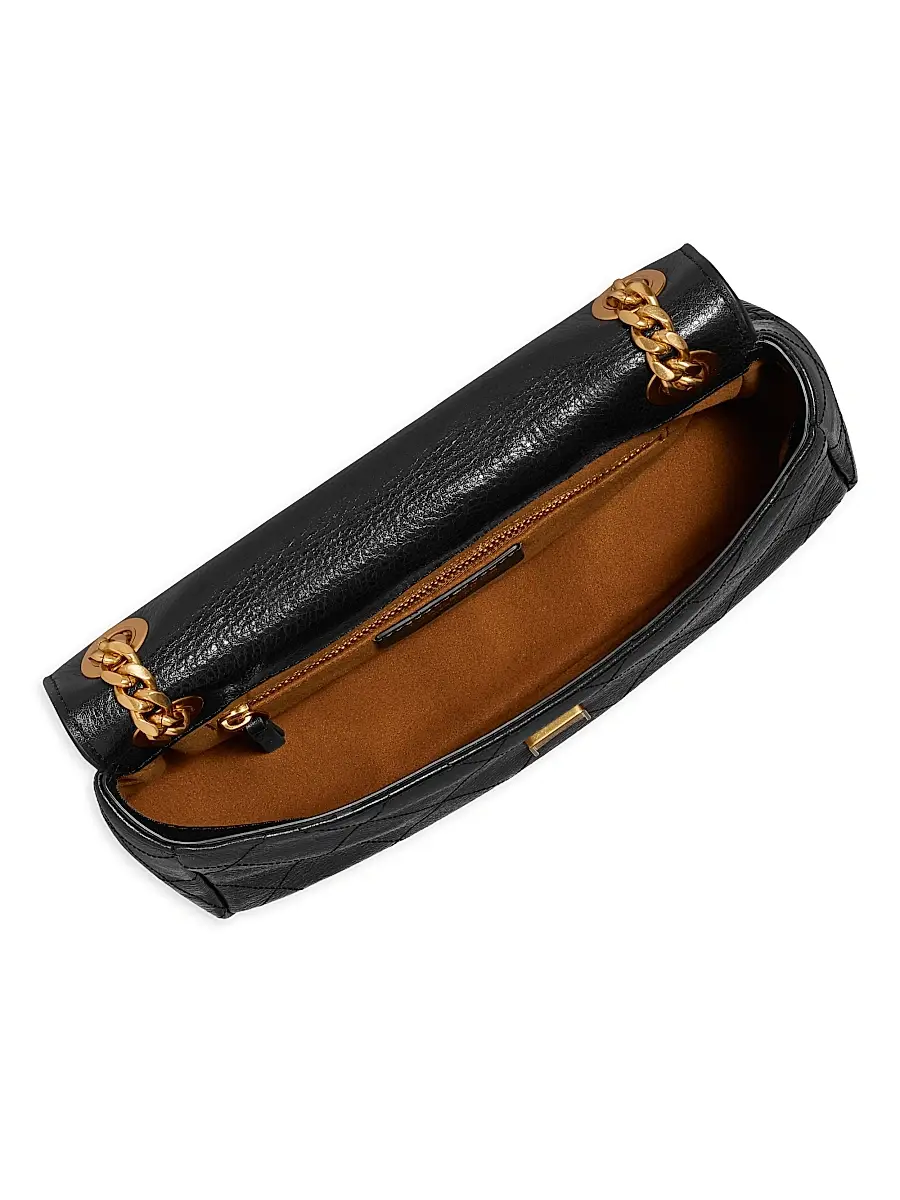 Tory Burch Women's Charlie Quilted Leather Small Shoulder Bag | Thumbnail 4 Tory Burch Women's Charlie Quilted Leather Small Shoulder Bag | Thumbnail 4