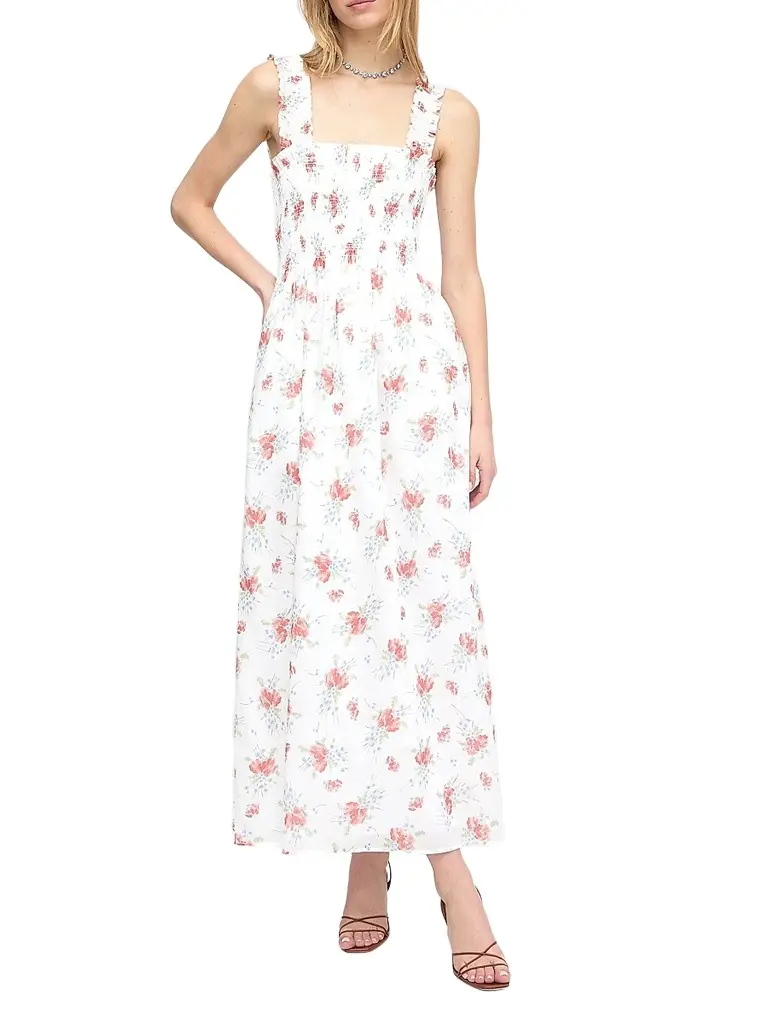 Hill House Home Women's The Ashlyn Nap Dress - Sunburst Blossoms | Image 1 Hill House Home Women's The Ashlyn Nap Dress - Sunburst Blossoms | Image 1