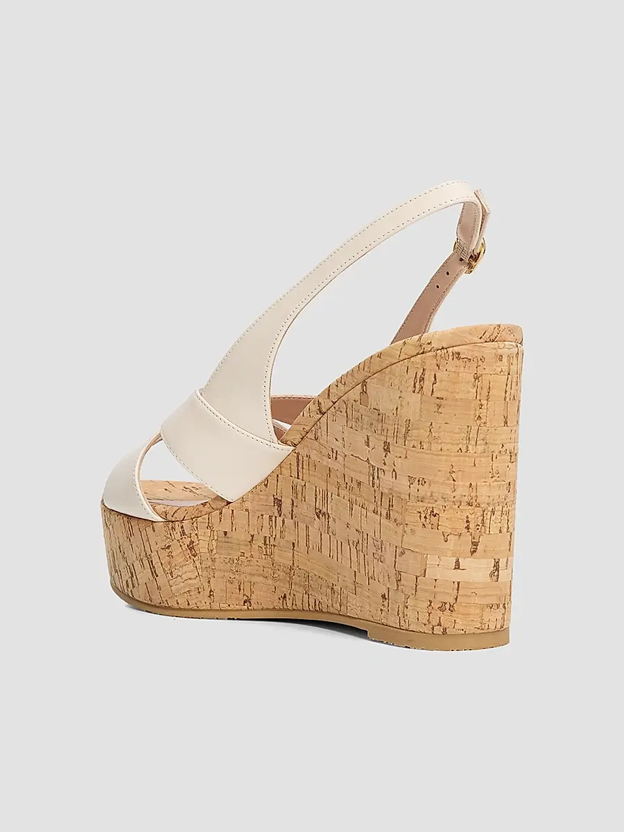 Stuart Weitzman Women's Dayna Leather Slingback Wedges | Thumbnail 3 Stuart Weitzman Women's Dayna Leather Slingback Wedges | Thumbnail 3