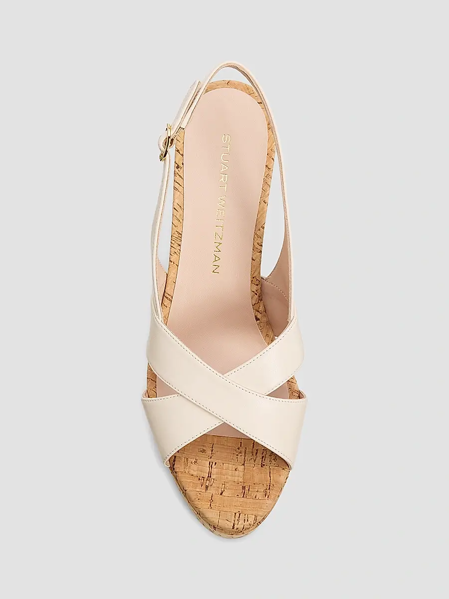 Stuart Weitzman Women's Dayna Leather Slingback Wedges | Thumbnail 4 Stuart Weitzman Women's Dayna Leather Slingback Wedges | Thumbnail 4