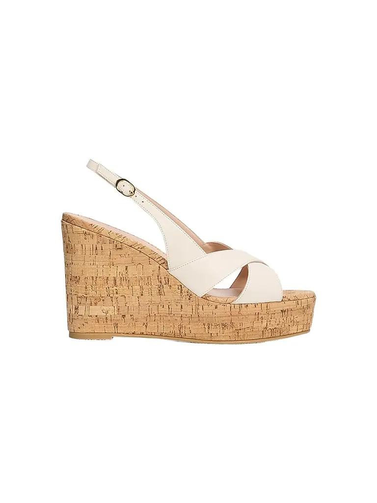 Stuart Weitzman Women's Dayna Leather Slingback Wedges