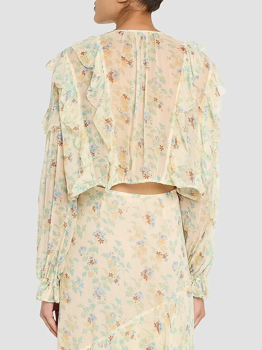 Ulla Johnson Women's Delfina Floral Silk Blouse | Thumbnail 5 Ulla Johnson Women's Delfina Floral Silk Blouse | Thumbnail 5