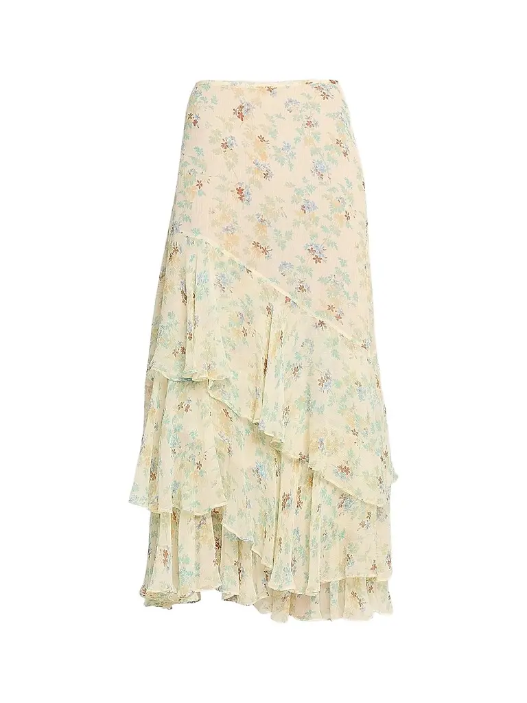 Ulla Johnson Women's Delfina Floral Silk Blouse - Moon Petal - Size 12 | Image 1 Ulla Johnson Women's Delfina Floral Silk Blouse - Moon Petal - Size 12 | Image 1