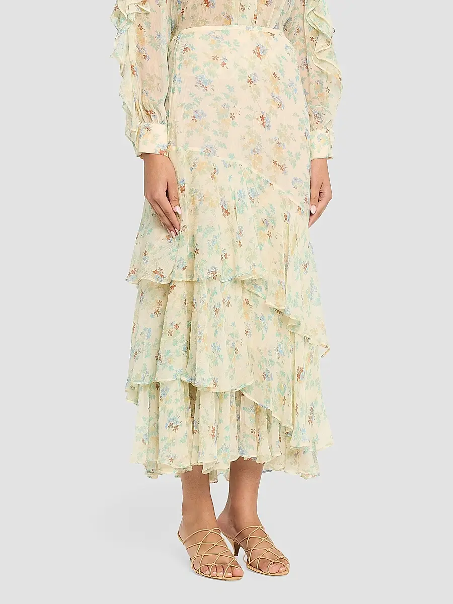 Ulla Johnson Women's Meadow Silk Midi Skirt | Thumbnail 3 Ulla Johnson Women's Meadow Silk Midi Skirt | Thumbnail 3