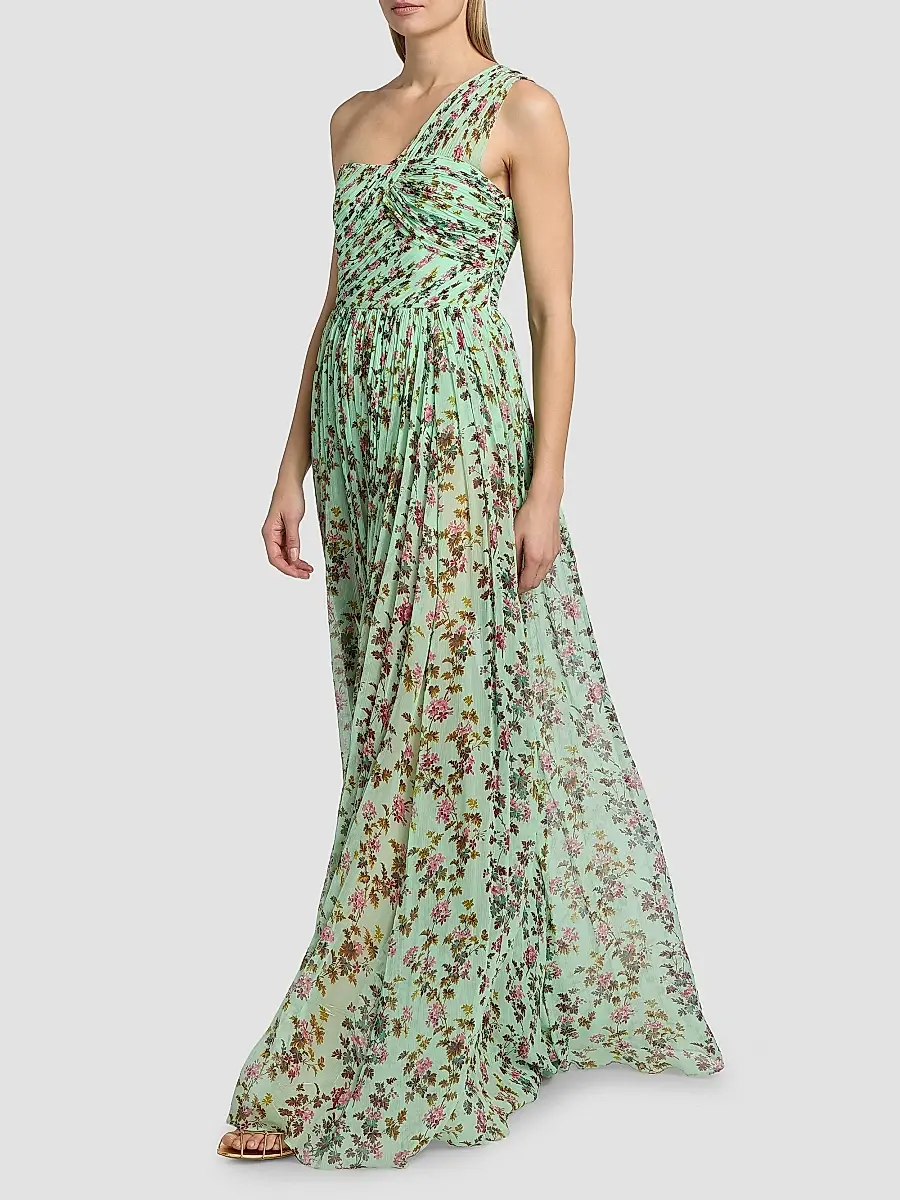 Ulla Johnson Women's Aureline Floral Silk One-Shoulder Gown | Thumbnail 2 Ulla Johnson Women's Aureline Floral Silk One-Shoulder Gown | Thumbnail 2