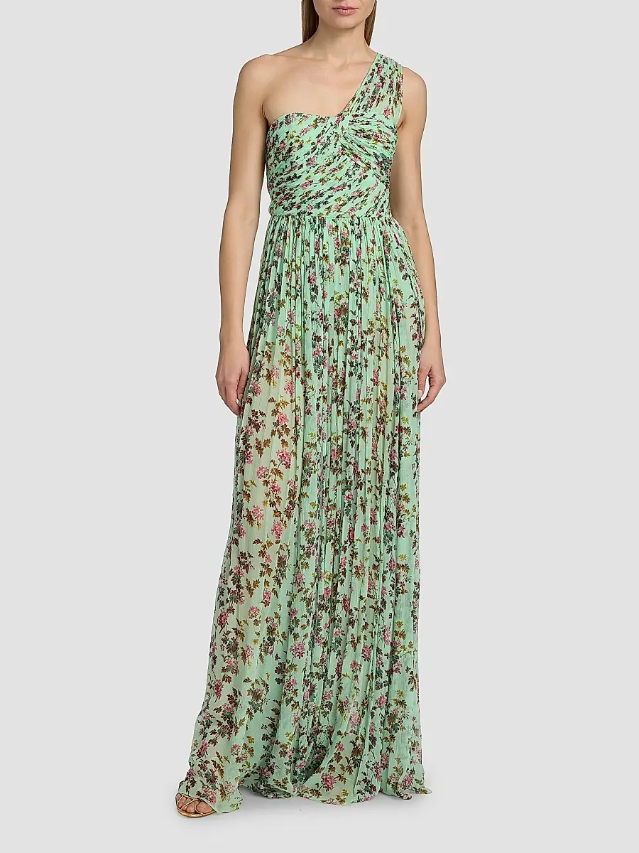 Ulla Johnson Women's Aureline Floral Silk One-Shoulder Gown | Thumbnail 3 Ulla Johnson Women's Aureline Floral Silk One-Shoulder Gown | Thumbnail 3