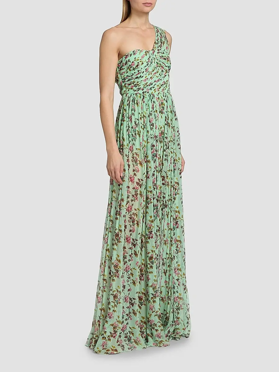 Ulla Johnson Women's Aureline Floral Silk One-Shoulder Gown | Thumbnail 4 Ulla Johnson Women's Aureline Floral Silk One-Shoulder Gown | Thumbnail 4