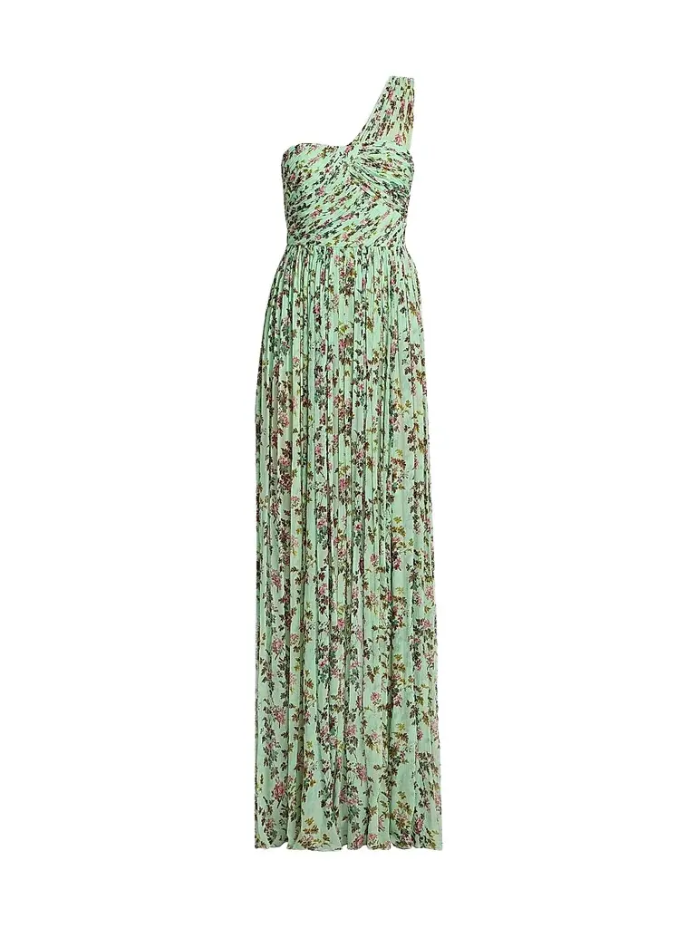 Ulla Johnson Women's Aureline Floral Silk One-Shoulder Gown - Opaline - Size 10 | Image 1 Ulla Johnson Women's Aureline Floral Silk One-Shoulder Gown - Opaline - Size 10 | Image 1