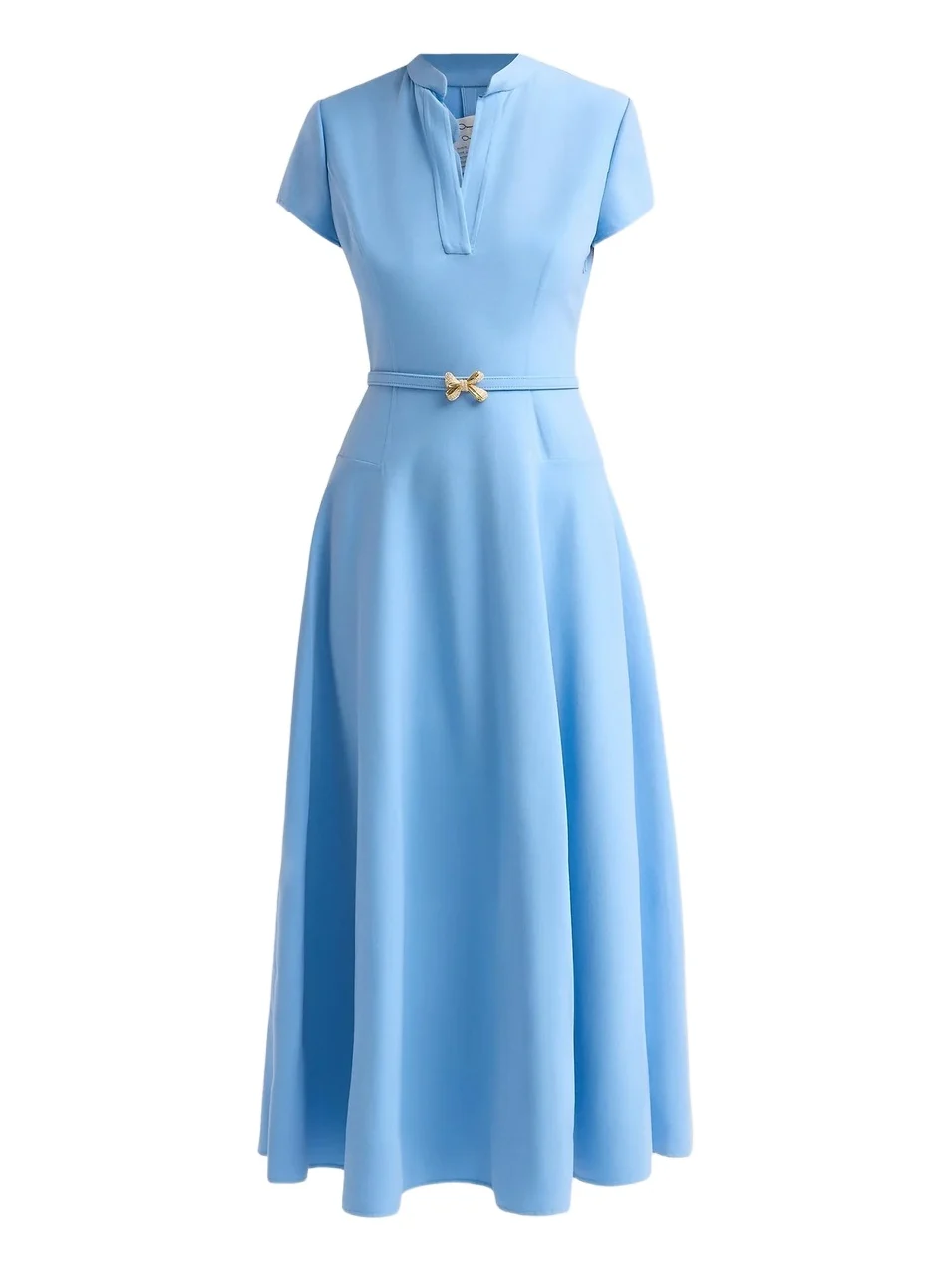 Oscar de la Renta Women's Bow-Detail Belted Stretch-Wool Day Dress