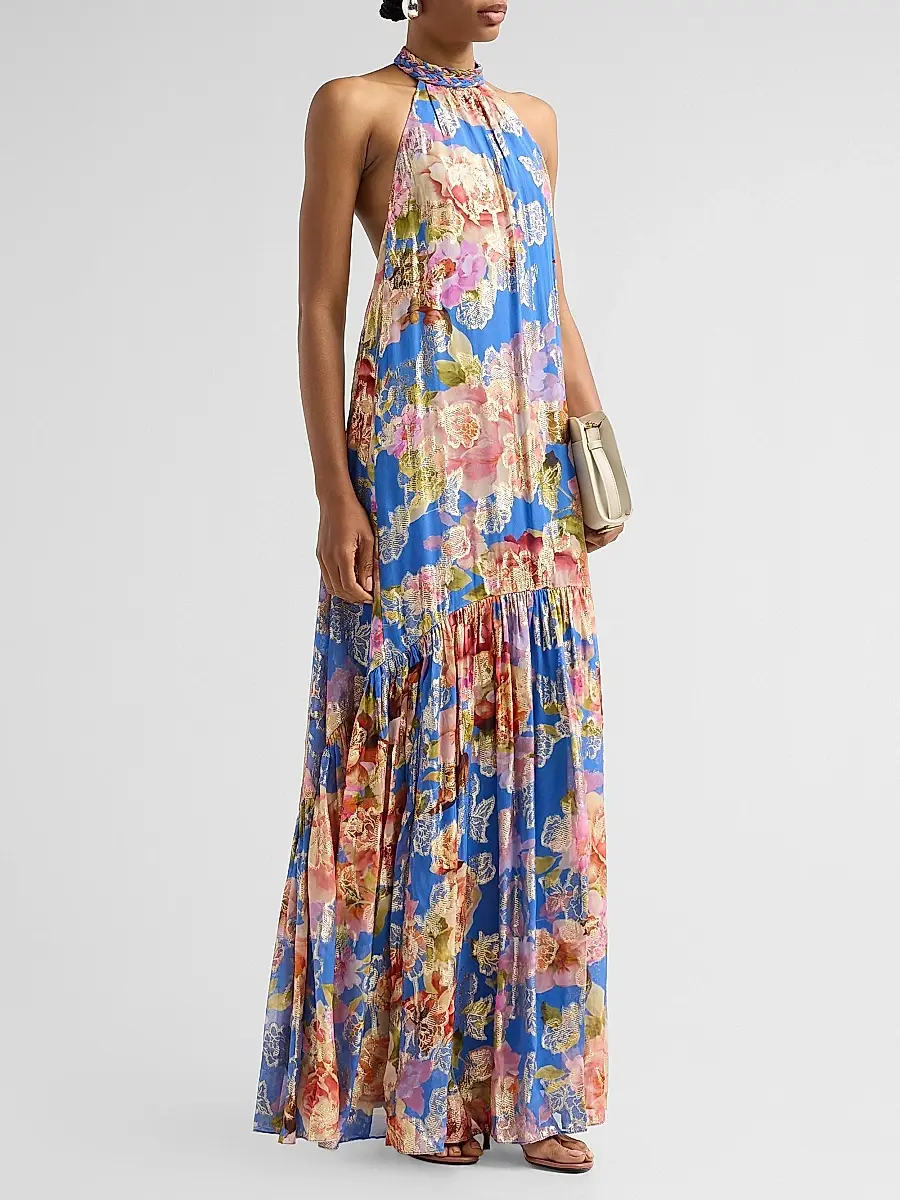 Hemant & Nandita Women's Floral A-Line Maxi Dress | Thumbnail 4