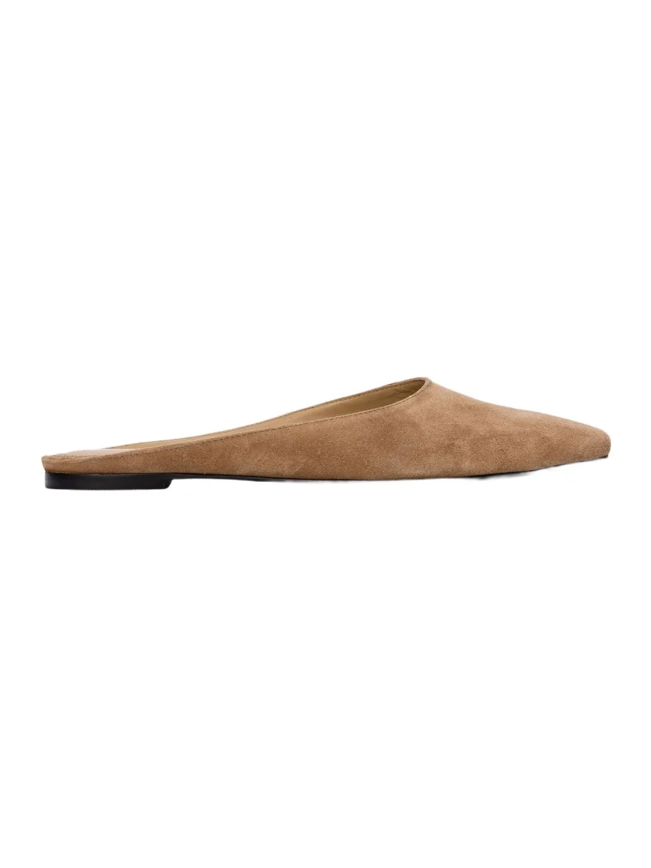 Black Suede Studio Women's Lucia Suede Ballerina Mules