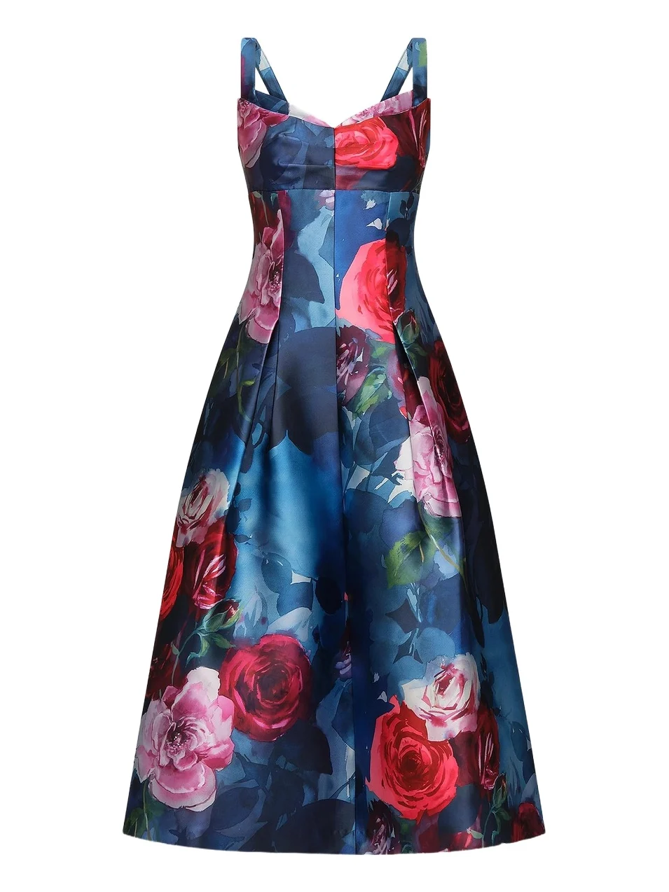 Women's Adria Floral Satin Tea-Length Dress Women's Adria Floral Satin Tea-Length Dress