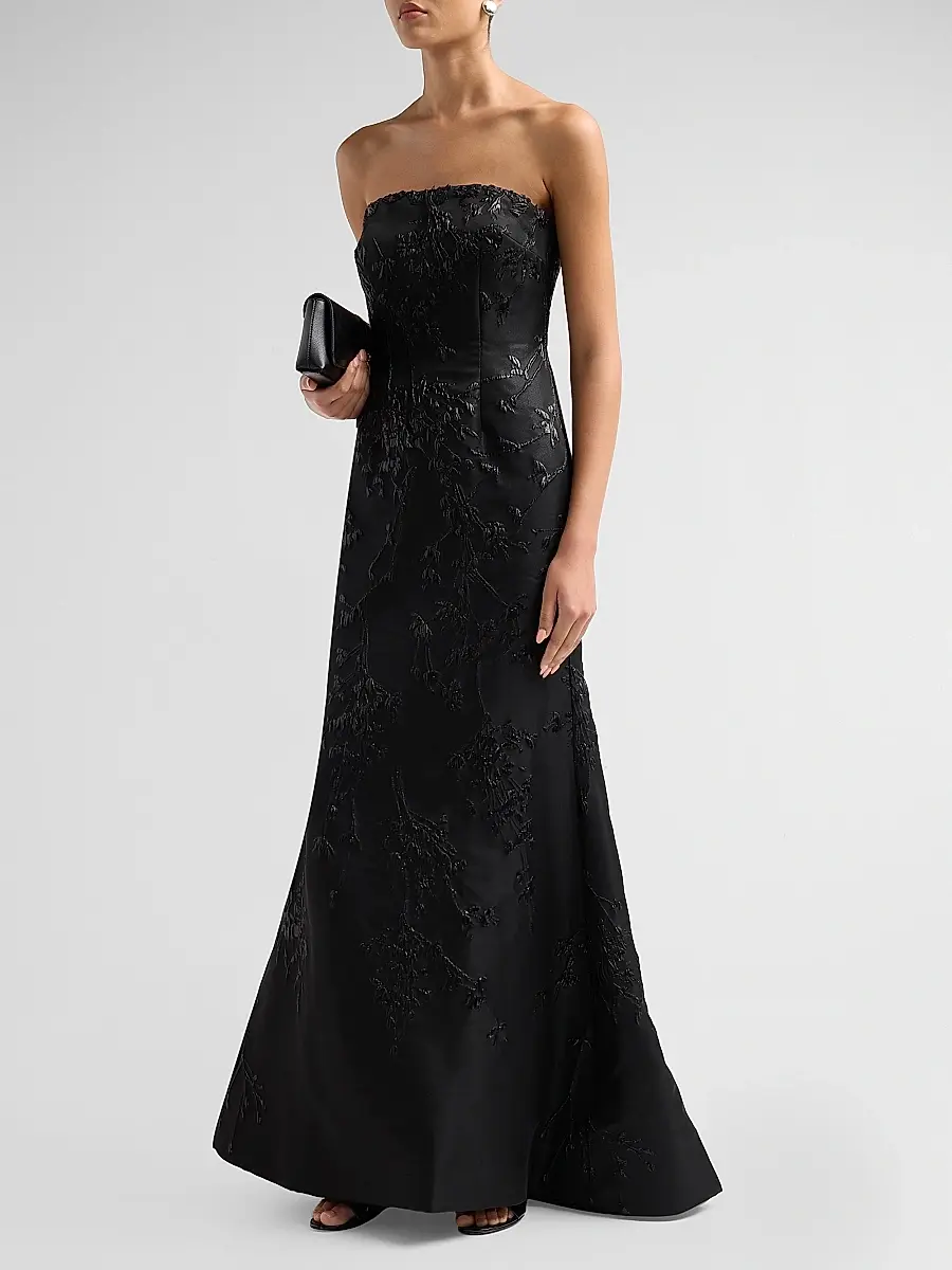 Rene Ruiz Collection Women's Embellished Jacquard Strapless Gown | Thumbnail 4 Rene Ruiz Collection Women's Embellished Jacquard Strapless Gown | Thumbnail 4