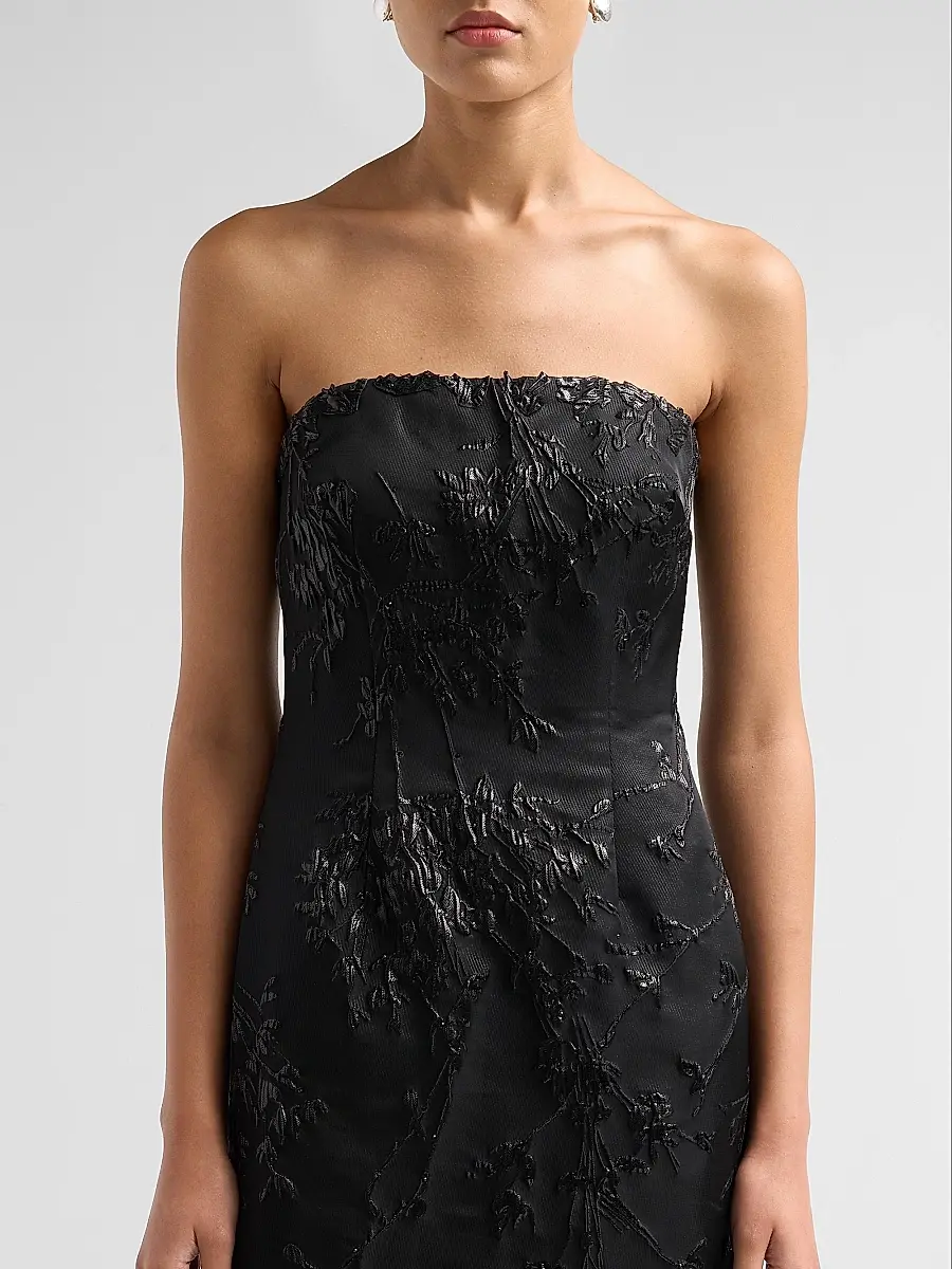 Rene Ruiz Collection Women's Embellished Jacquard Strapless Gown | Thumbnail 5 Rene Ruiz Collection Women's Embellished Jacquard Strapless Gown | Thumbnail 5