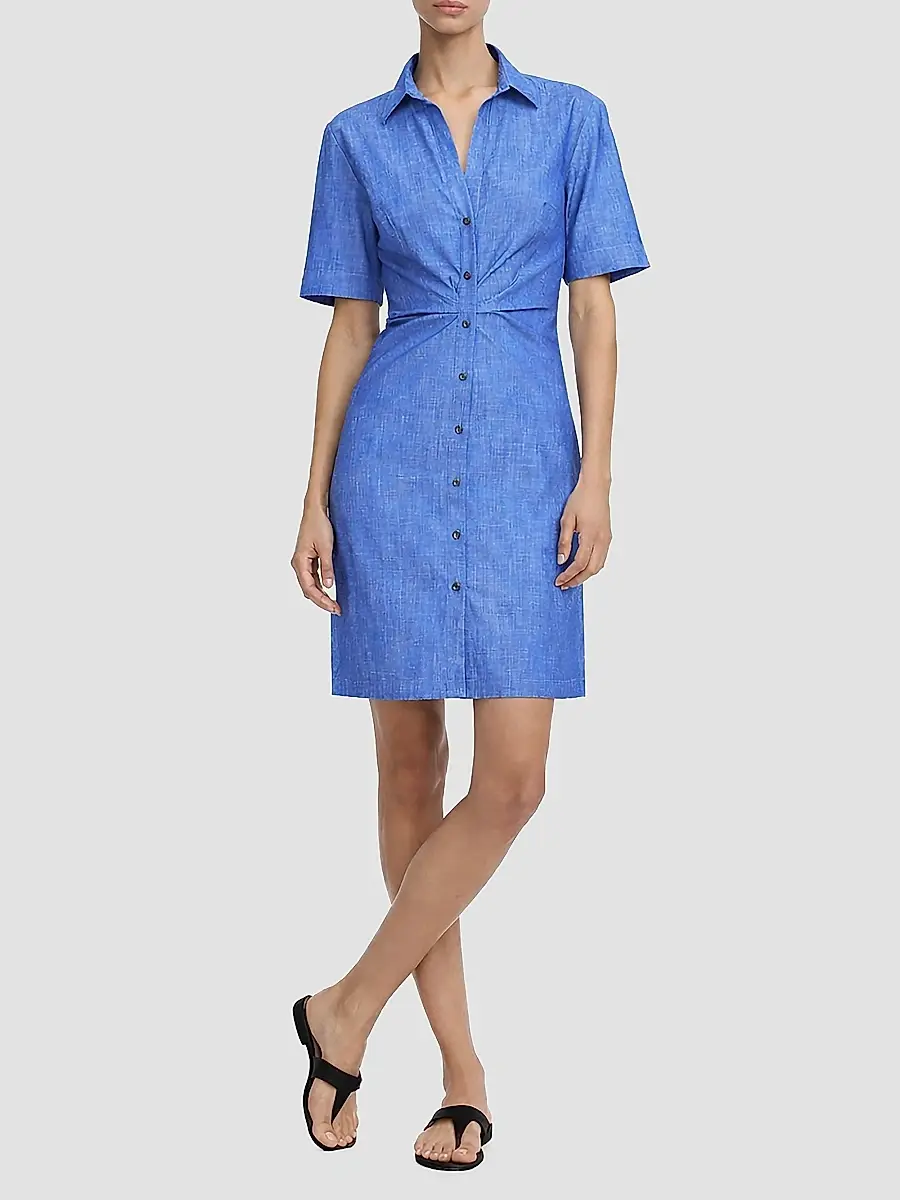 CALLAS MILANO Women's Ondine Short Sleeve Tucked Waist Shirt Dress | Thumbnail 2 CALLAS MILANO Women's Ondine Short Sleeve Tucked Waist Shirt Dress | Thumbnail 2
