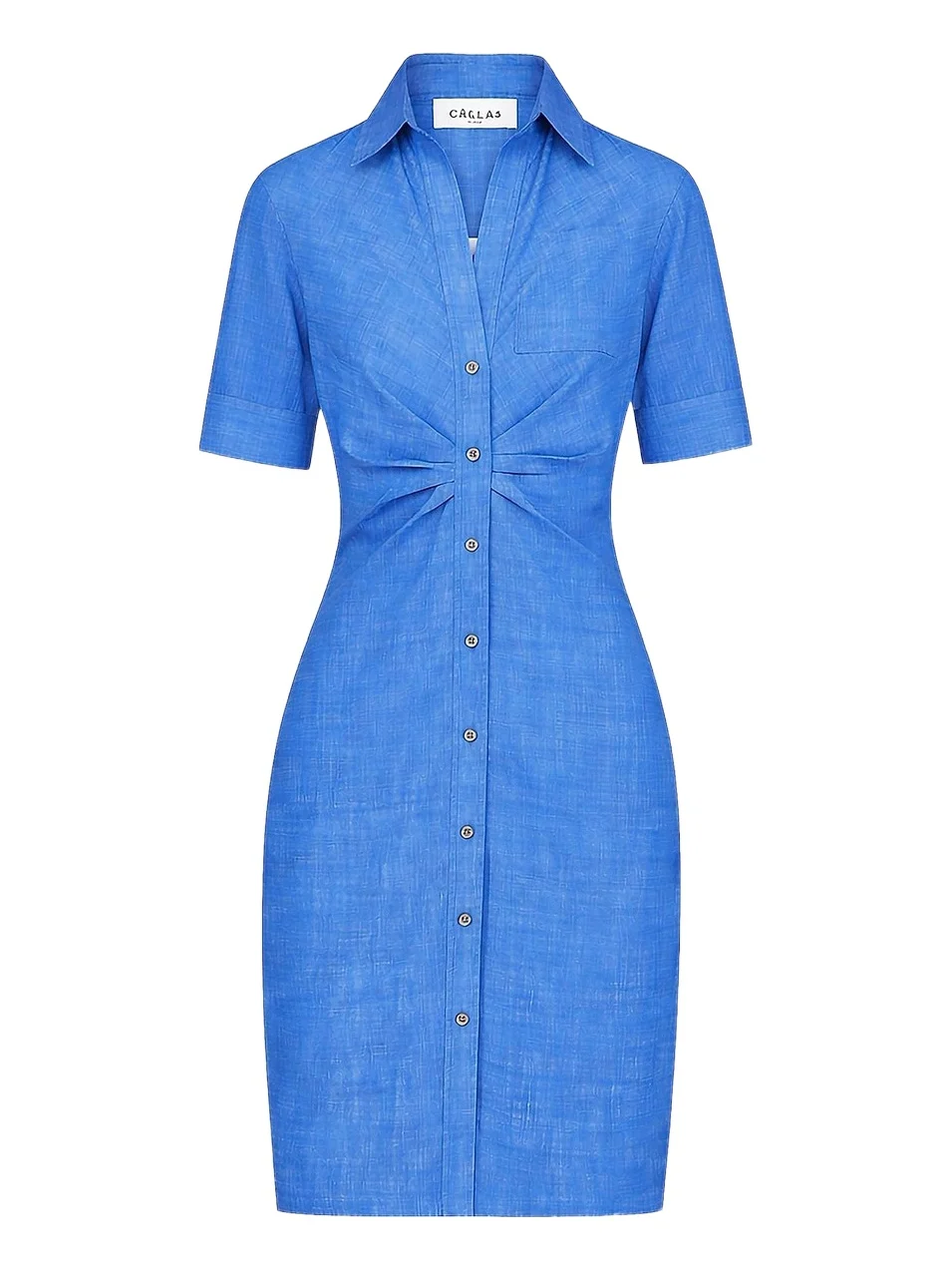 CALLAS MILANO Women's Ondine Short Sleeve Tucked Waist Shirt Dress