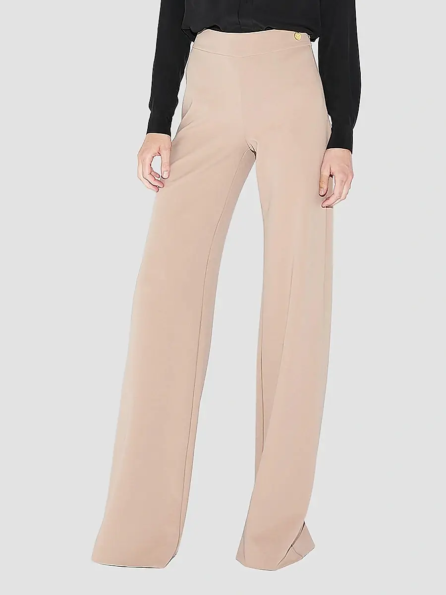 CALLAS MILANO Women's Anouk Stretch Jersey Wide Leg A-Line Pants | Thumbnail 3