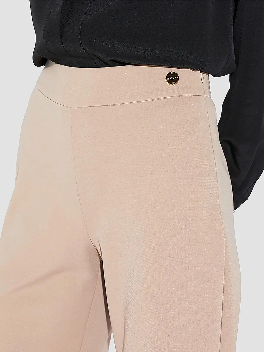 CALLAS MILANO Women's Anouk Stretch Jersey Wide Leg A-Line Pants | Thumbnail 5