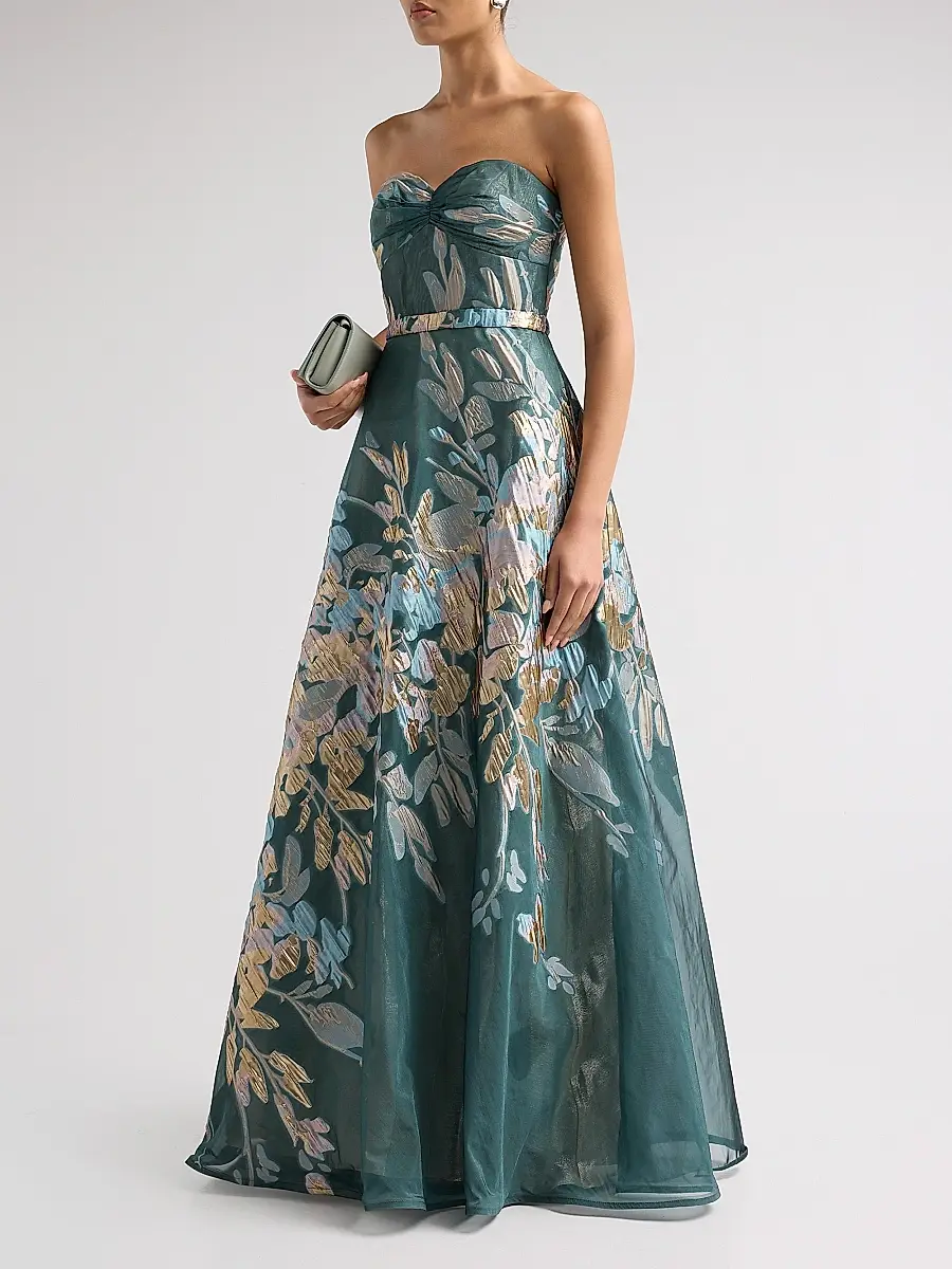 Rene Ruiz Collection Women's Floral Strapless Sweetheart Gown | Thumbnail 4 Rene Ruiz Collection Women's Floral Strapless Sweetheart Gown | Thumbnail 4