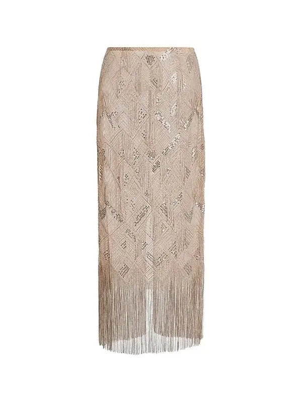 Women's Geometric Crystal Fringe Skirt Women's Geometric Crystal Fringe Skirt