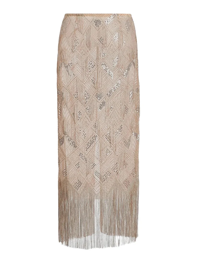 Women's Geometric Crystal Fringe Skirt Women's Geometric Crystal Fringe Skirt
