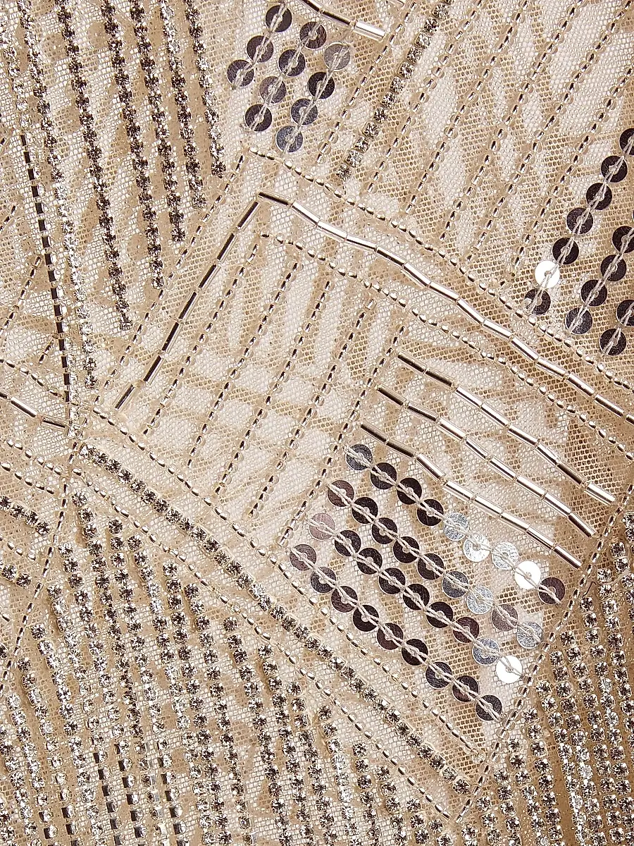 Lapointe Women's Geometric Crystal Fringe Crop Top | Thumbnail 7