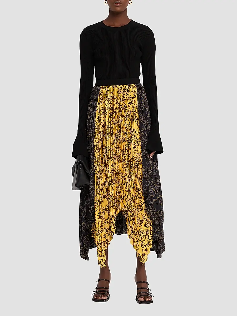 Proenza Schouler Women's Paulina Printed Pleated Midi Skirt | Thumbnail 2 Proenza Schouler Women's Paulina Printed Pleated Midi Skirt | Thumbnail 2
