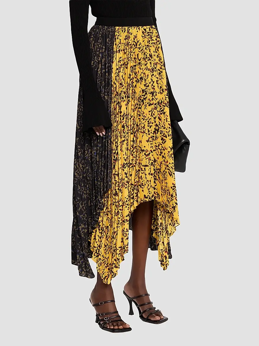 Proenza Schouler Women's Paulina Printed Pleated Midi Skirt | Thumbnail 3 Proenza Schouler Women's Paulina Printed Pleated Midi Skirt | Thumbnail 3