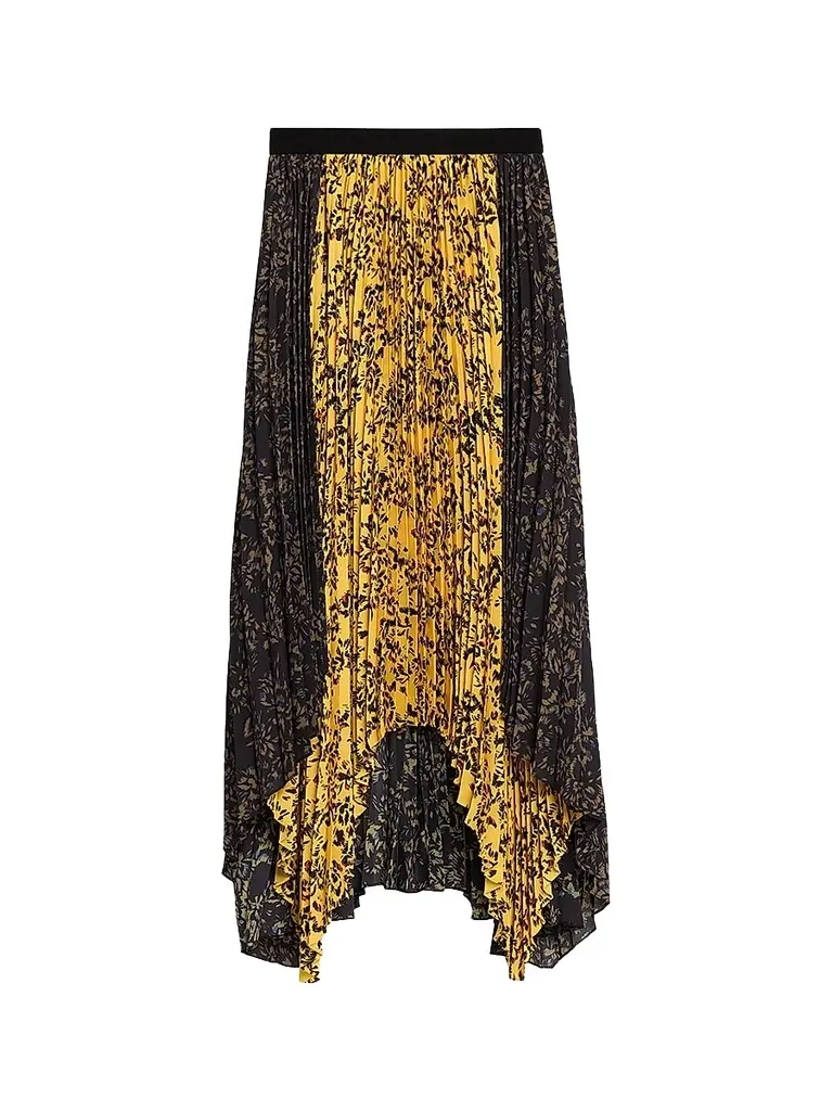 Proenza Schouler Women's Paulina Printed Pleated Midi Skirt - Gold Black Multi | Image 1 Proenza Schouler Women's Paulina Printed Pleated Midi Skirt - Gold Black Multi | Image 1