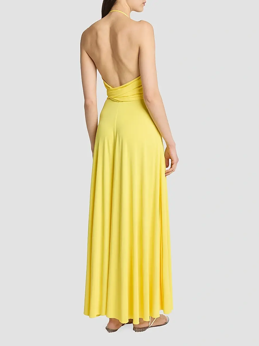 Alaïa Women's Cross Fluid Jersey Maxi Dress | Thumbnail 4