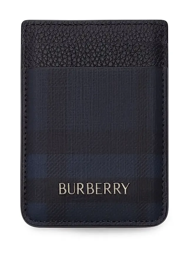 Burberry Men's City Check Leather Card Case