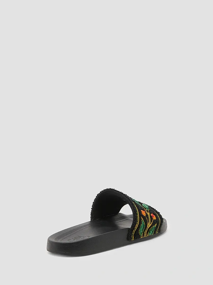 Casablanca Men's Embroidered Terry Slide Sandals | Thumbnail 2 Casablanca Men's Embroidered Terry Slide Sandals | Thumbnail 2
