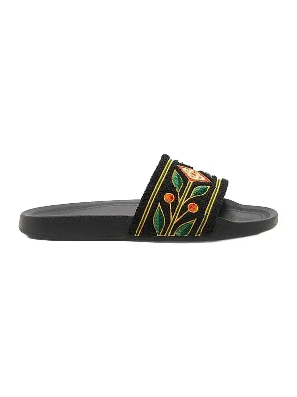 Men's Embroidered Terry Slide Sandals
