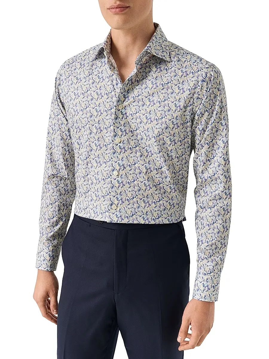 Eton Men's Floral Twill Slim-Fit Shirt | Thumbnail 3 Eton Men's Floral Twill Slim-Fit Shirt | Thumbnail 3