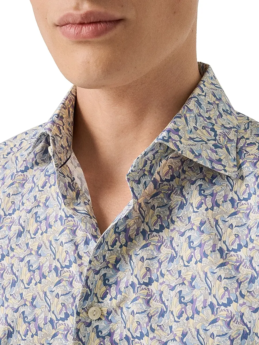 Eton Men's Floral Twill Slim-Fit Shirt | Thumbnail 5 Eton Men's Floral Twill Slim-Fit Shirt | Thumbnail 5