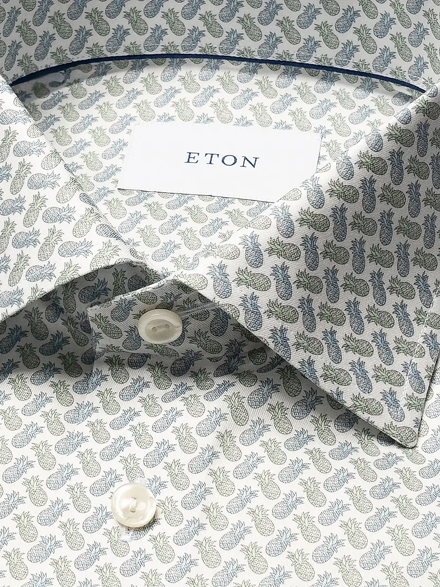 Eton Men's Contemporary-Fit Twill Pineapple Dress Shirt | Thumbnail 3 Eton Men's Contemporary-Fit Twill Pineapple Dress Shirt | Thumbnail 3