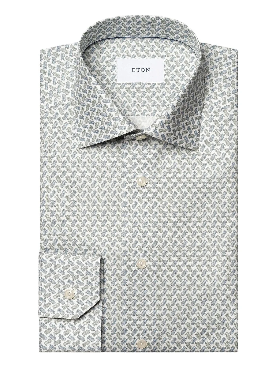 Men's Contemporary-Fit Twill Pineapple Dress Shirt Men's Contemporary-Fit Twill Pineapple Dress Shirt