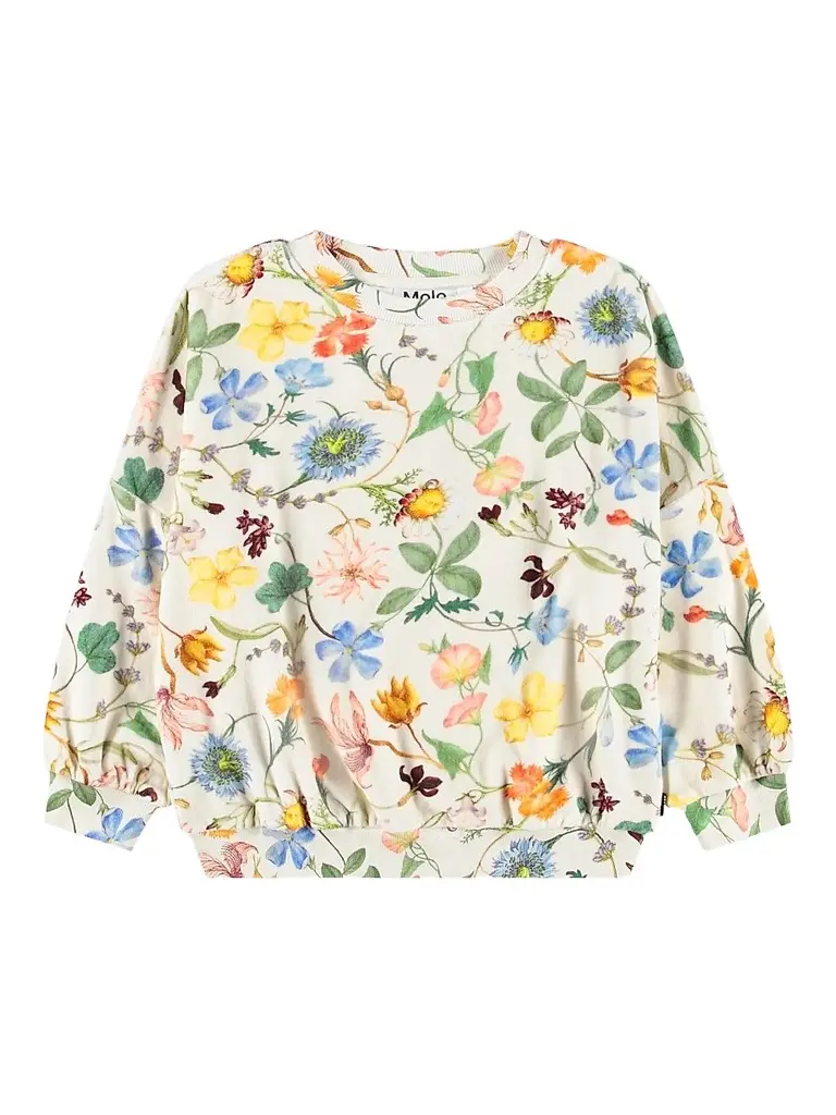 Molo Little Girl's & Girl's Marika Floral Cotton Sweatshirt - Vintage Flowers | Image 1 Molo Little Girl's & Girl's Marika Floral Cotton Sweatshirt - Vintage Flowers | Image 1