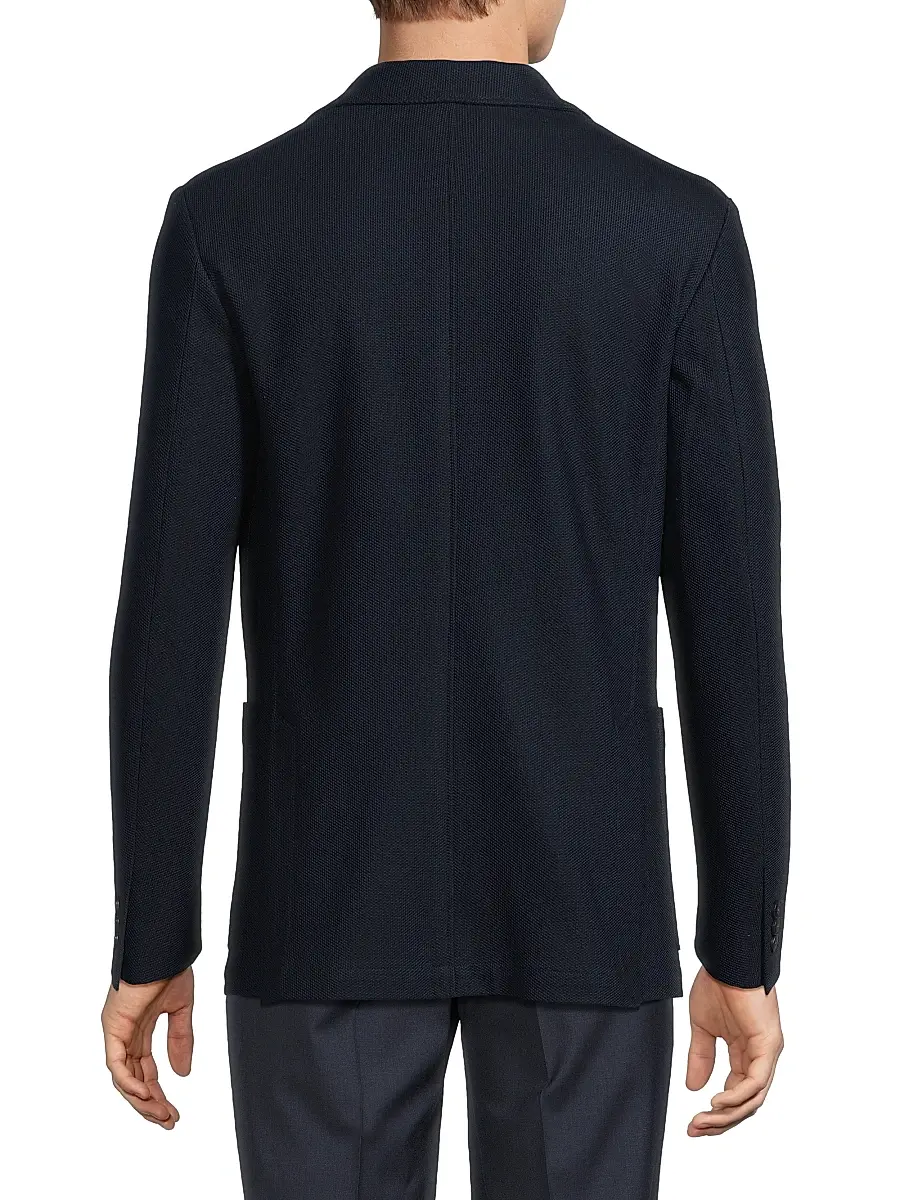 Canali Men's Textured Jersey Wool Jacket | Thumbnail 5 Canali Men's Textured Jersey Wool Jacket | Thumbnail 5