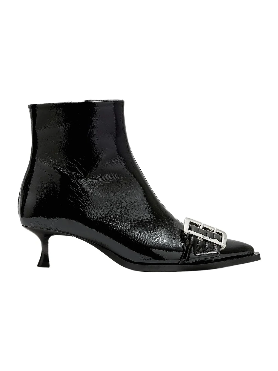 Women's 50MM Buckle-Detail Faux-Leather Boots Women's 50MM Buckle-Detail Faux-Leather Boots