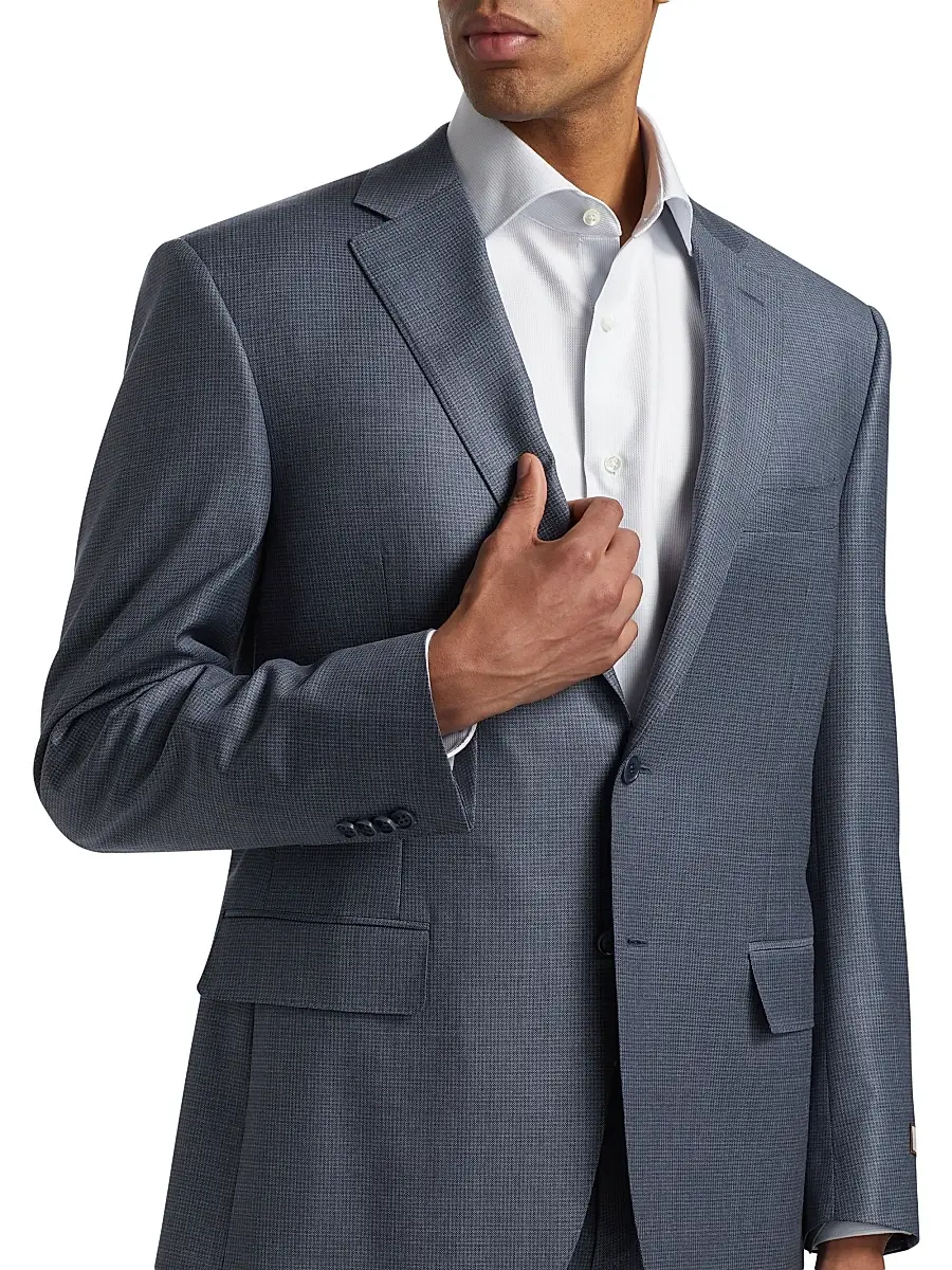 Canali Men's Micro Houndstooth Classic-Fit Wool Suit | Thumbnail 6 Canali Men's Micro Houndstooth Classic-Fit Wool Suit | Thumbnail 6