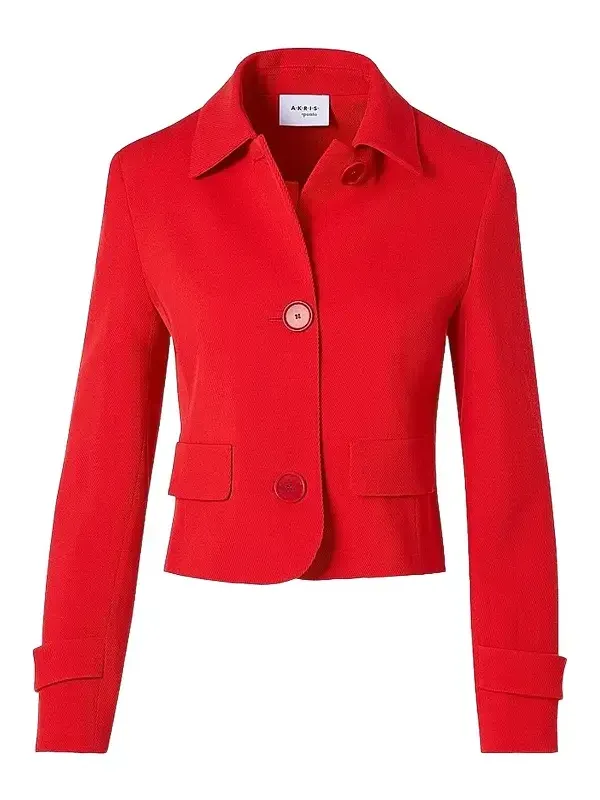 Women's Virgin Wool Boxy Button-Front Jacket