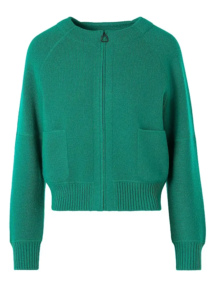 Women's Cashmere Piqué Zip Cardigan Women's Cashmere Piqué Zip Cardigan