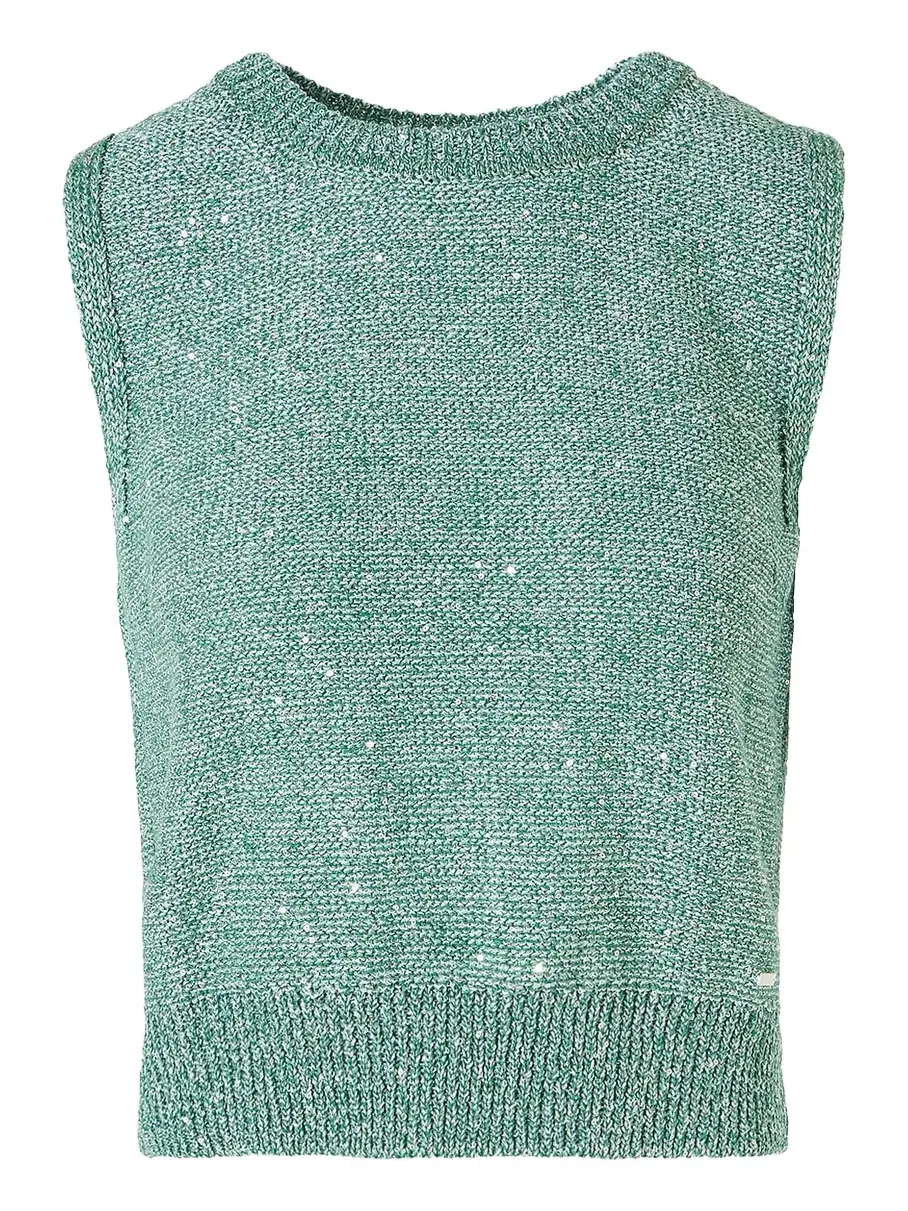 Akris Women's Micro Sequin Linen-Blend Shell