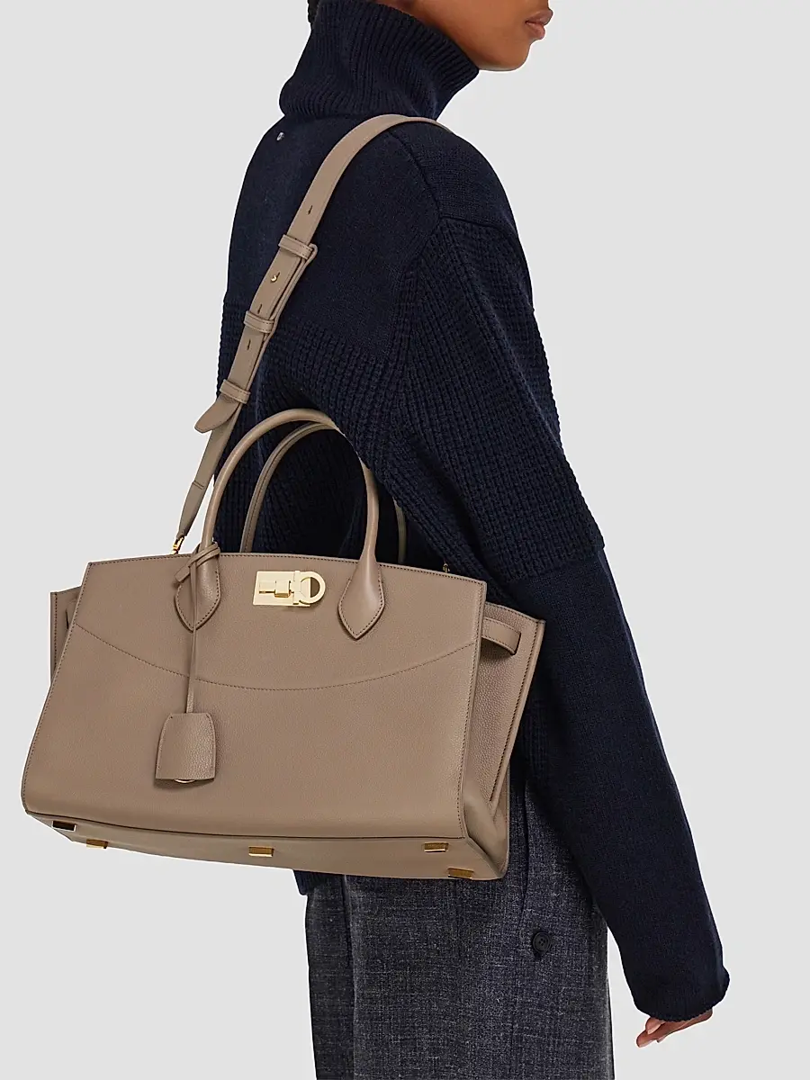 Ferragamo Women's New Studio Soft Large Leather Top Handle Bag | Thumbnail 2 Ferragamo Women's New Studio Soft Large Leather Top Handle Bag | Thumbnail 2