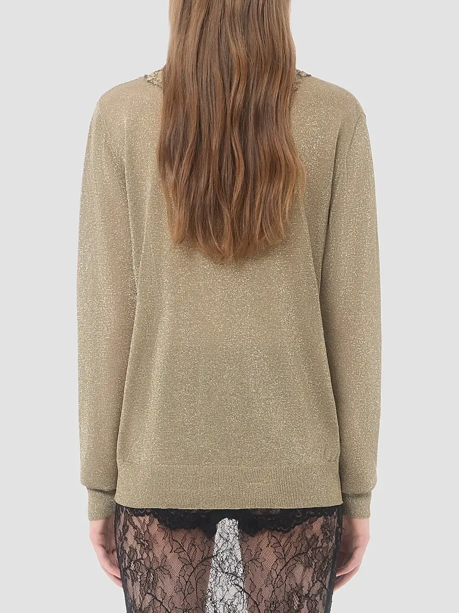 Valentino Women's Lurex Jumper with Lace - Gold | Thumbnail 5